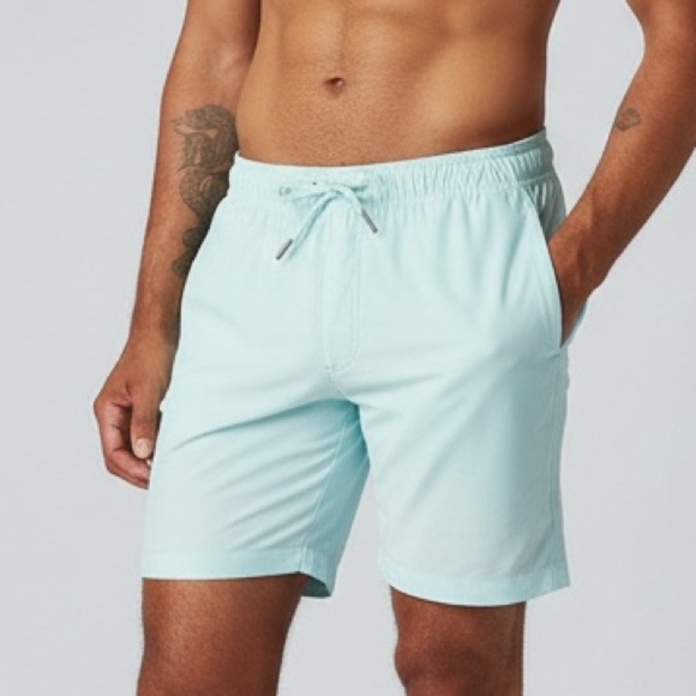 Glyder men’s‎ athletic shorts 7.5" workout running light blue green size medium